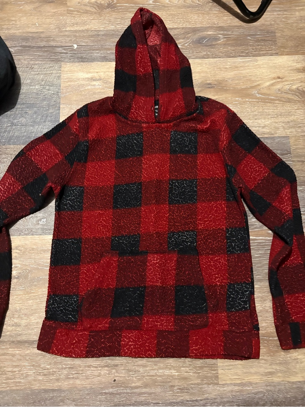 Rue21 Red and Black Plaid V-Neck Sweater